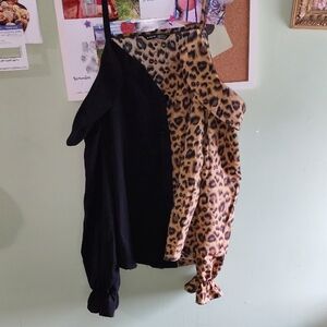 SHEIN Leopard Print Top with Black Trim